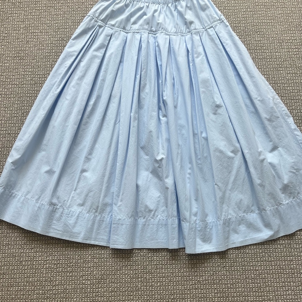 Alex Mill Blue A-Line Pleated Skirt w/pockets